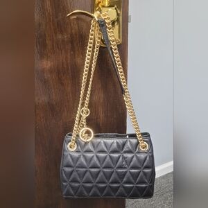 NWT Michael Kors Black Leather Scarlett Messenger Bag